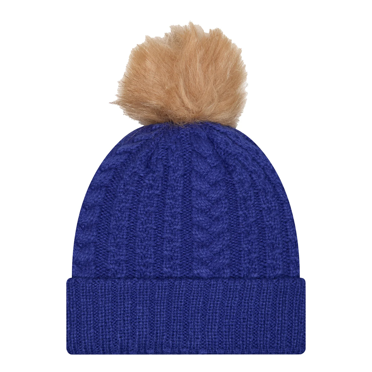 Ladies Detroit Pistons New Era Luxe Faux Fur Knit - Image 2