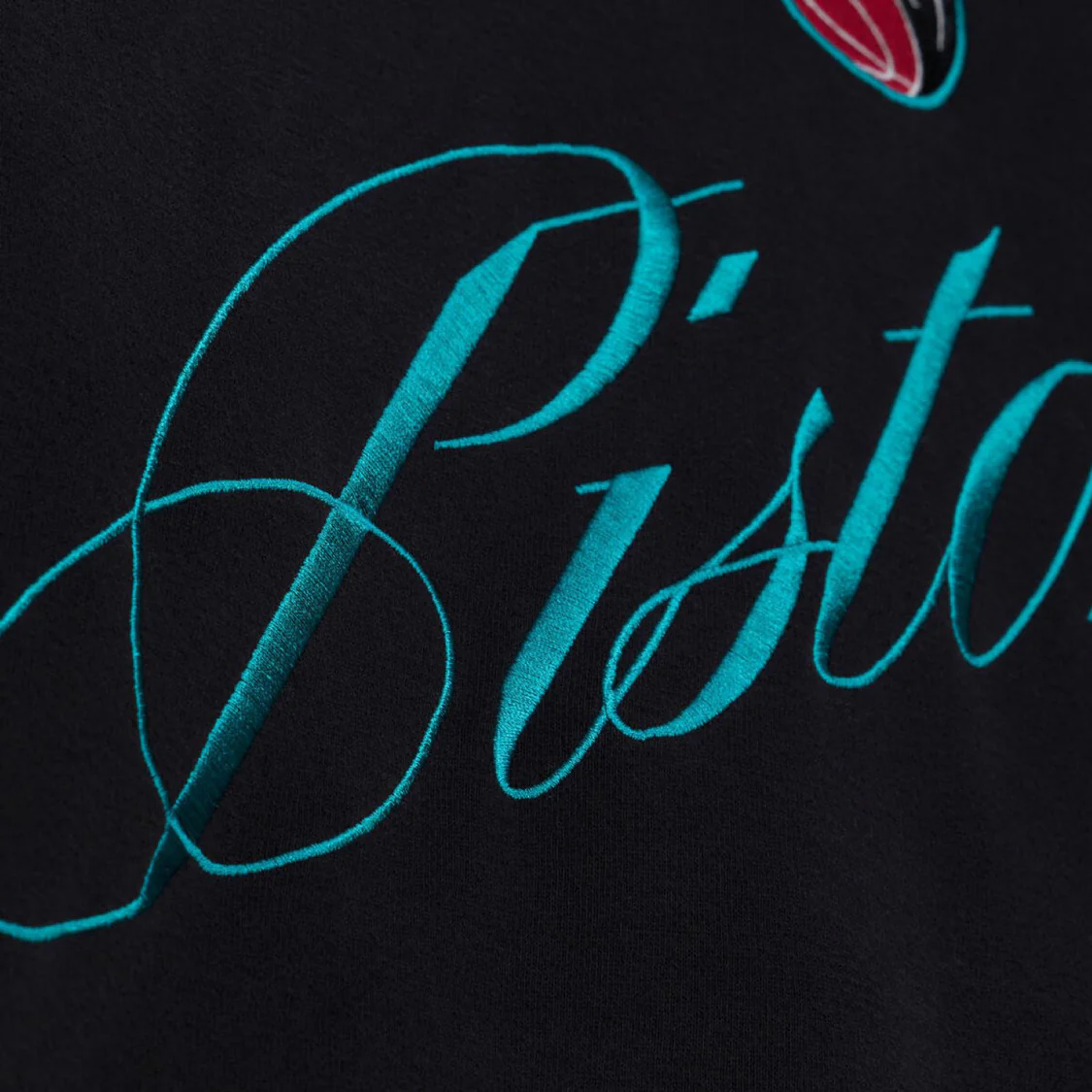Ladies Detroit Pistons Mitchell & Ness Script Lightweight Crewneck Sweatshirt - Image 3