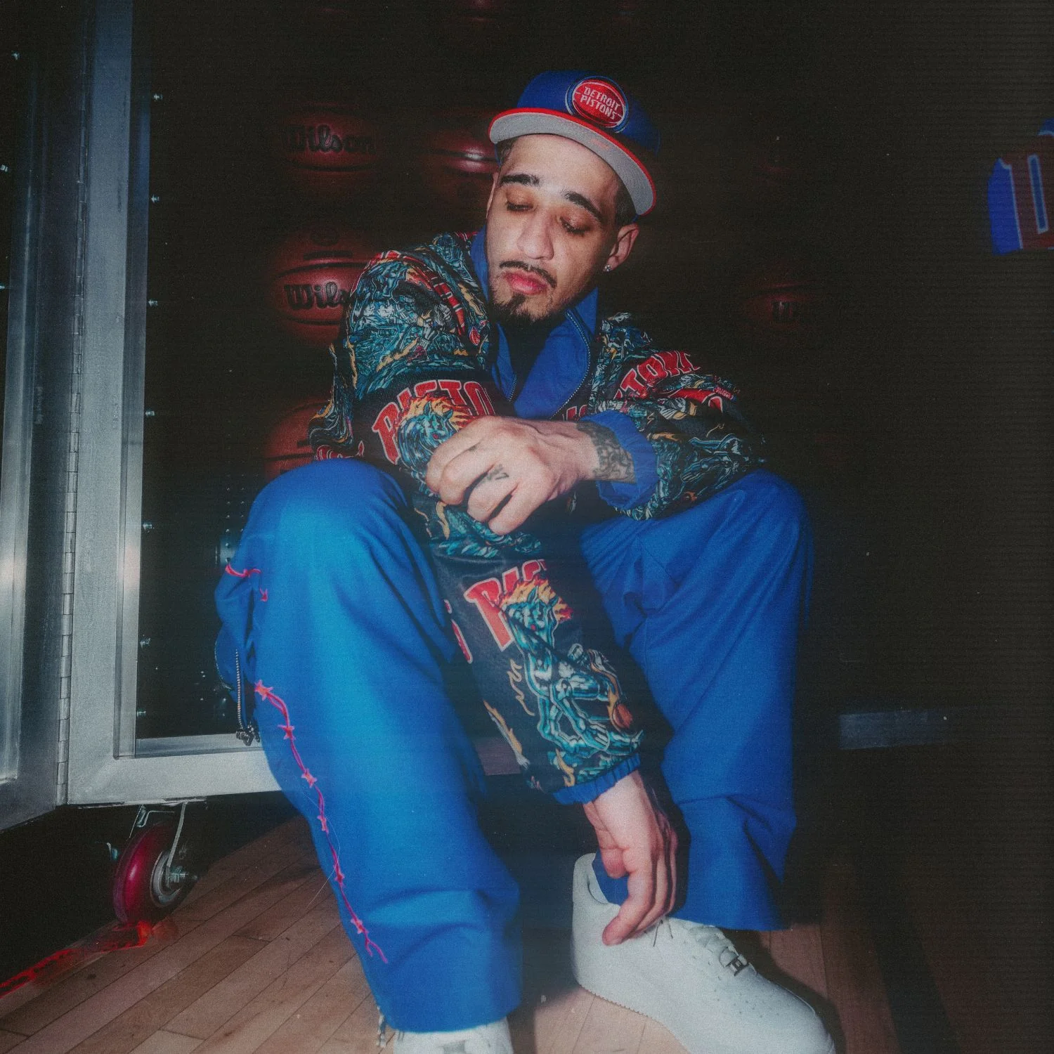 Warren Lotas x Detroit Pistons Barbed Wire Pants - Image 3
