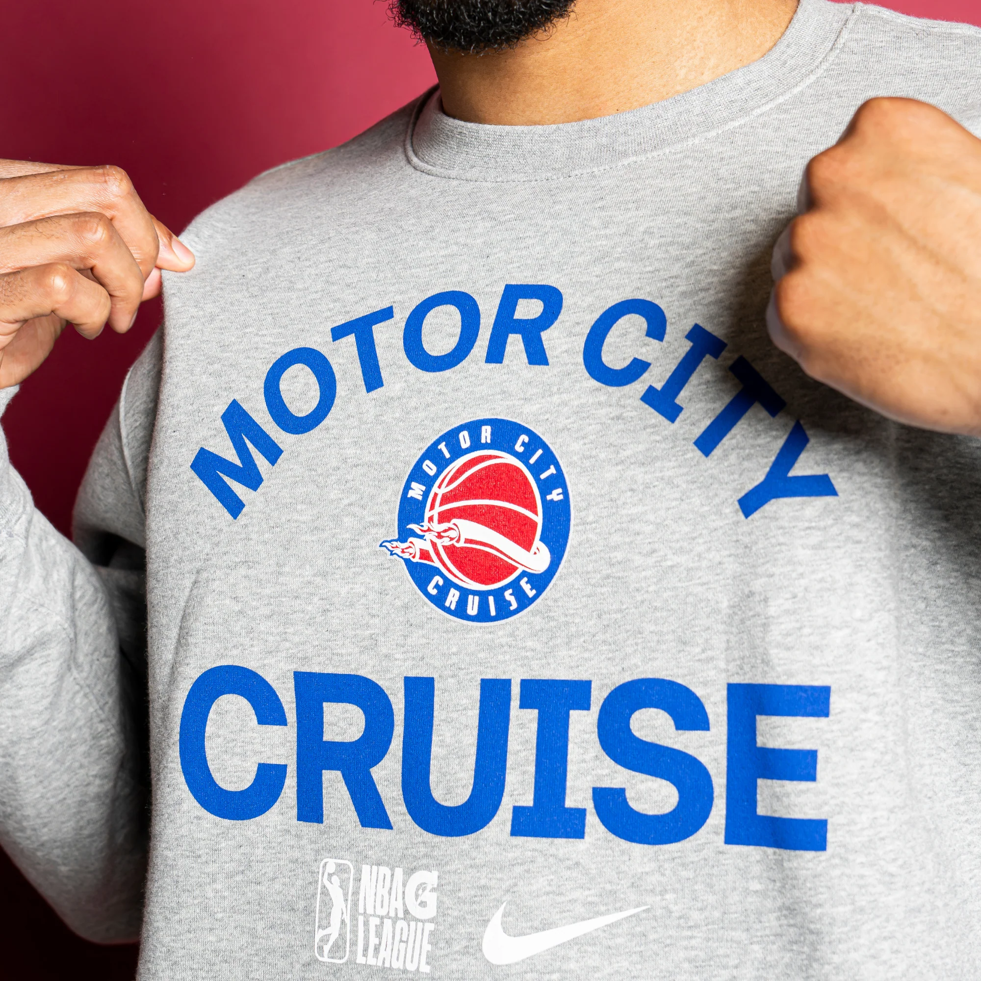 Motor City Cruise Nike Club Fleece Crewneck Sweatshirt - Image 3