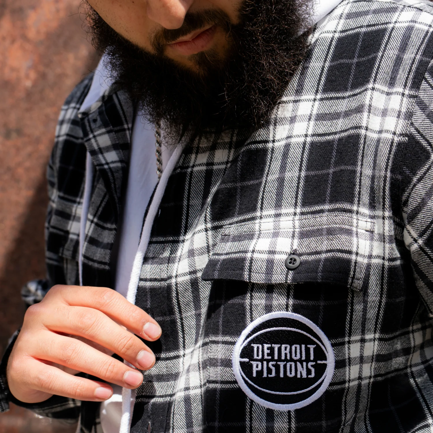 Unisex Wild Collective Pistons 313 Hooded Flannel - Image 4