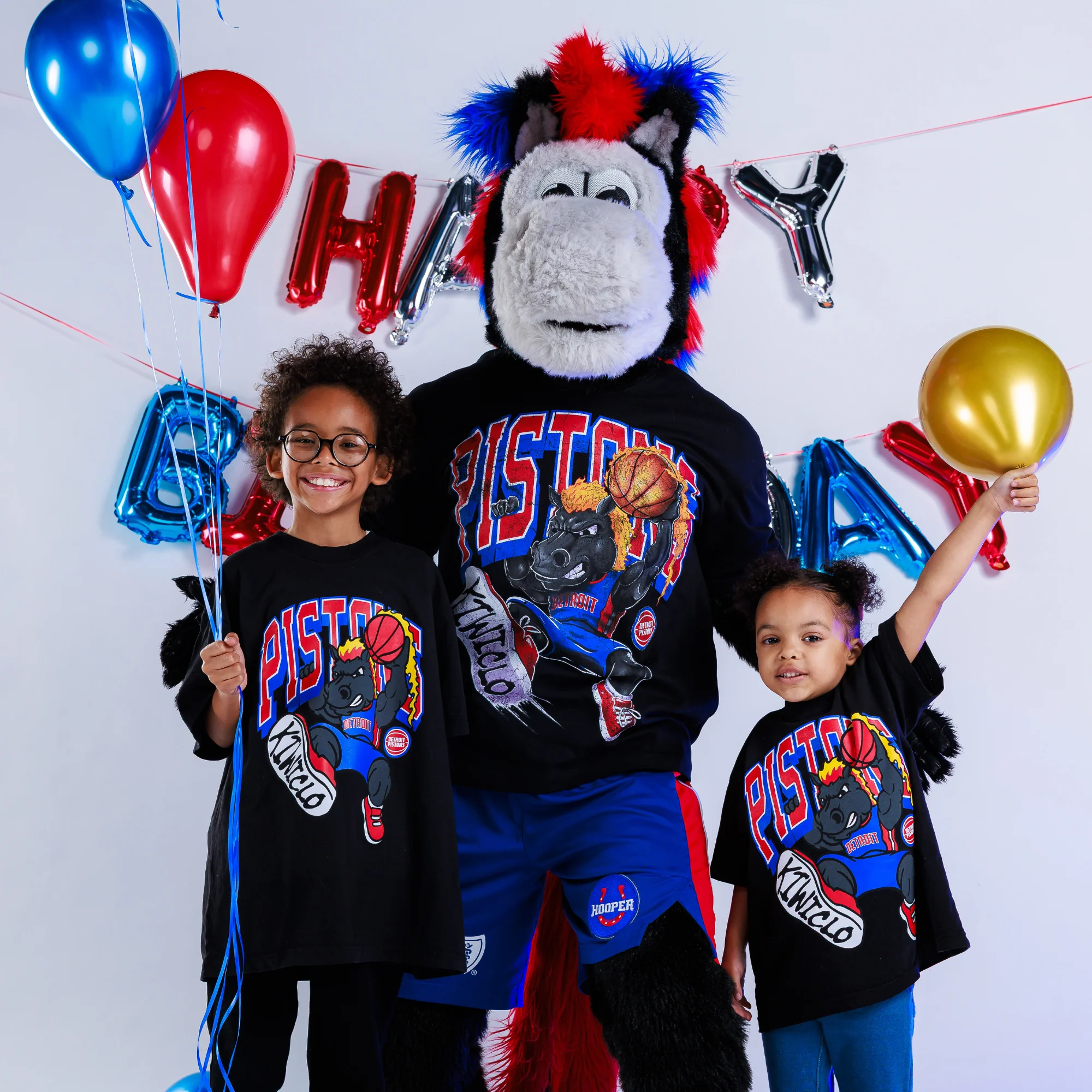 Youth Detroit Pistons x Kiwiclo Hooper's Birthday Dunk T-Shirt - Image 5