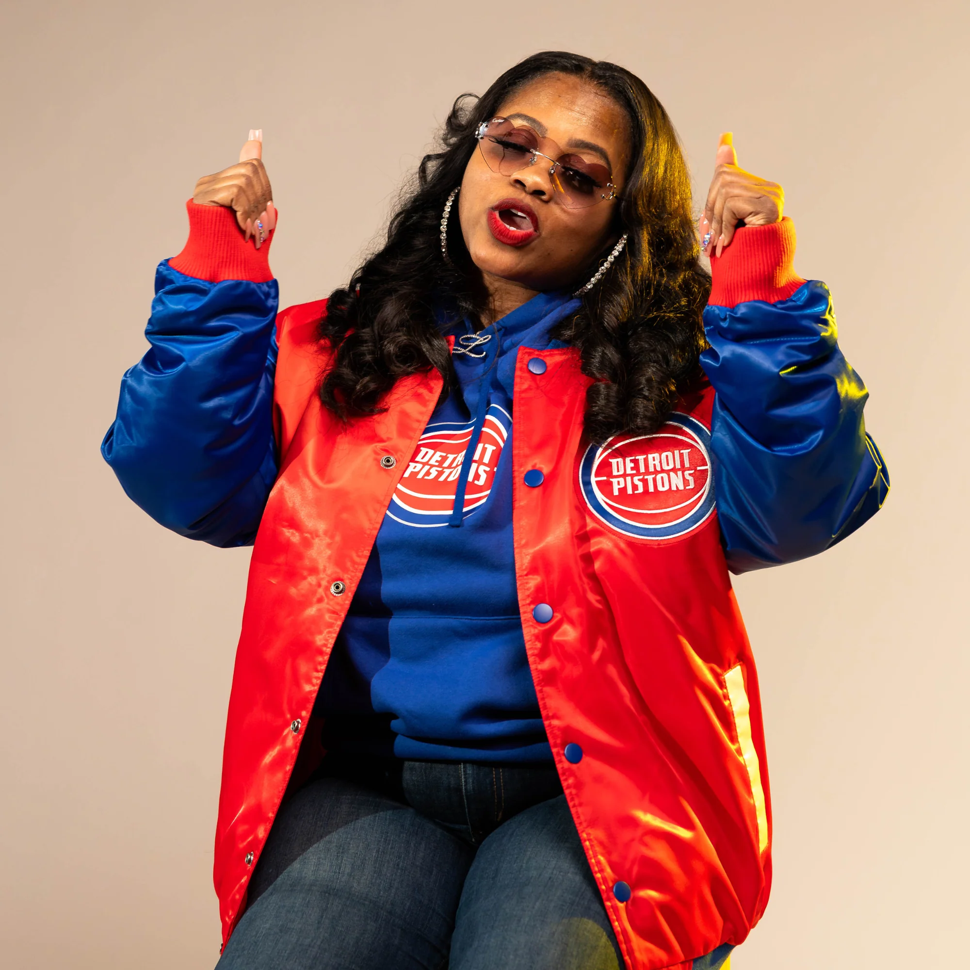 Detroit Pistons 313 Day TY Mopkins Starter Jacket - Image 8